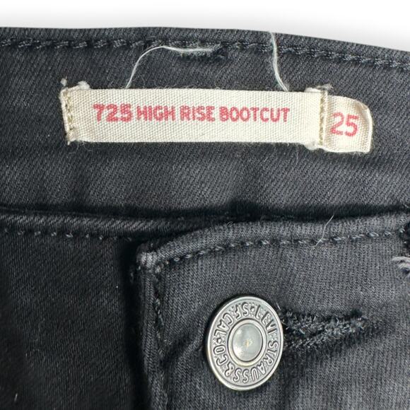 Levi's | W25 L30 | Black Chrome Hearts Inspired 725 High Rise Bootcut Jeans - Picture 4 of 9